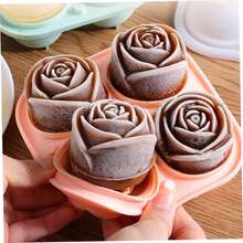 1 Silicone Ice Cube Tray, Rose-Shaped Ice Cube Tray Mold, Suitable For Chilled Cocktails, Whisky And Juice - Pink - View 5