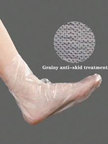 10/100/200pcs Disposable Plastic Foot Mask, Moisturizing And Crack-Proof Foot Protector, Soft, Comfortable, Moisturizing And Transparent, Very Suitable For Daily Use With Body Cream, A Must-Have For Home Spa Travel(Random Fixed Sticker Color),Kitchen,Bathroom,Home,Household Supplies - Multicolor - View 5