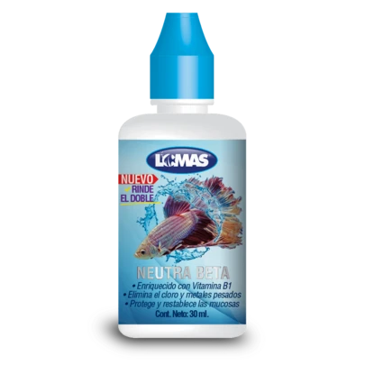 FANCY PETS Lomas Neutra Beta 30 ml Acondicionador para Peces Betta – Elimina Cloro y Metales Pesados, Protege Mucosas y Reduce el Estrés en Acuarios de Agua Dulce
