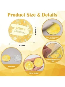 3 Pieces Merry Christmas Acrylic Cupcake Toppers Acrylic Mirror Disc Xmas Cupcake Decorations For Christmas New Year Party Supplies (Gold & Silver)