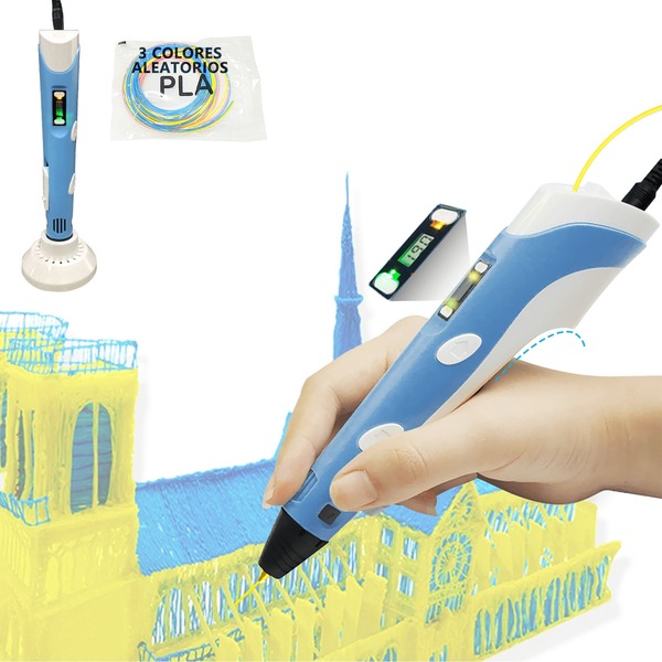 Lápiz de Impresora 3D, Pluma 3D para niños con Visualización LED, Filamento Impresora 3D, Kit Bolígrafo de Impresión 3D para Adolescentes, Adultos y Creadores, Juego de Actividades de Arte Educativo