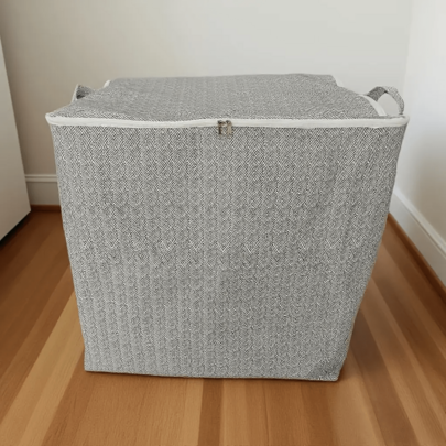 Caja de almacenamiento extra grande con tapa - Organizador de tela no tejida resistente, diseño ahorra espacio, adecuado para armario, dormitorio, dormitorio universitario, mudanza - Ideal para ropa, ropa de cama, cestas, botes de basura - Solución moderna de organización del hogar, organizador de armario y almacenamiento, esencial para dormitorio universitario, contenedor elegante, construcción resistente, contenedor multiusos, estudiante universitario, almacenamiento debajo de la cama, caja de almacenamiento para garaje, fácil de apilar y diseño ahorra espacio