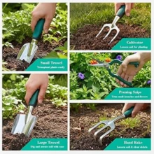 Garden Tool Set, 11 PCS Aluminum Gardening Hand Tools With Tote Bag, Ergonomic Handle, Gift For Women, Garden Star...