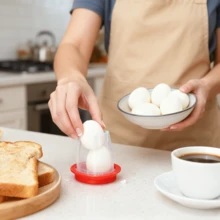 1/2 Pcs Non-Stick Silicone Egg Cooker - Easy Boil And Steam Kitchen Tool For Perfect Egg Cooking