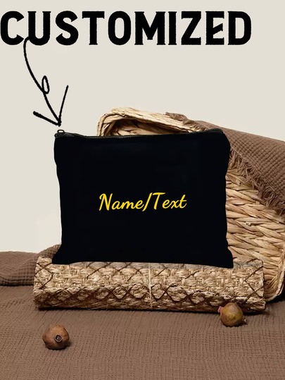 1 szt. Personalizowana, wyjątkowa, modna, minimalistyczna, z nadrukowanymi literami, lekka, wielofunkcyjna torba na telefon, kosmetyki, monety - idealna w podróży, z uroczym napisem, imieniem, tekstem, nadrukowanym logo, personalizowane kosmetyczki, styl uliczny casual chic