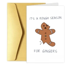 1 felicitare de Crăciun în formă de ghimbir cu umor "E un sezon dificil pentru", cadou unic de felicitare pentru sărbători, felicitare de ziua de naștere pentru soț, soție, mamă, tată, fiu, iubit și familie, idee de cadou perfectă pentru prieteni, potrivită pentru toate ocaziile. - Multicolor - Vizualizare 10