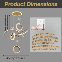 Modern Luxury New Crystal Flower Pendant Light For Bedroom, Dining Room, Living Room, LED Hallway, Staircase, Bar Counter Ceiling Light Fixture, Home Decor - Gold - View 2