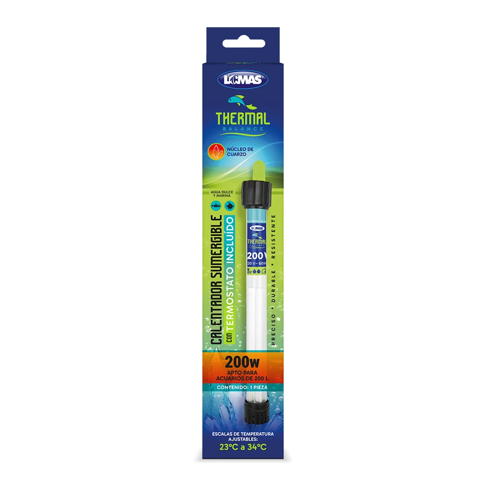 Lomas Calentador Sumergible para Acuario con Termostato, Thermal Balance, 200W - Multicolor - Ver 1
