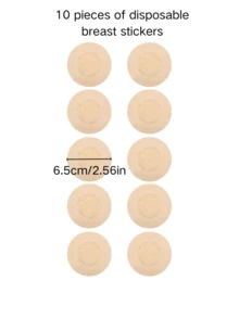 50 Pieces Disposable Round Nipple Pads Tape Nipple Patches Non-Woven Nipple Patches Chest Patches, Sports Chest Patches Invisible Chest Patches - Apricot - View 9