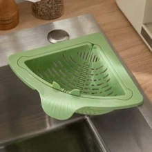 节省空间的倾斜式水槽海绵沥水篮 - 耐用塑料/类塑料储物整理架，适用于厨房、浴室、洗衣房，可有效排出剩余水 - 易于清洁的海绵架，可放置抹布和海绵 - 彩色 - 查看 11