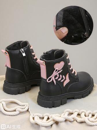 1 Pair New Heart, Bow, Clover Design Girls Boots