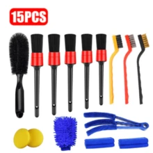 Complete Kit: 15 Brushes For Automotive Detailing On Cars, Motorcycles, And Bicycles. - 彩色 - 查看 11