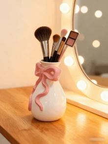 1pc Elegant Bow Makeup Storage Box, Suitable For Home Decor, Bedroom Decor, Office & Student Supplies, Can Be Used For Storage, Wedding Decor, Home Decor, Jewelry Storage, Party Decor, Great Gift - Multicolor - View 5