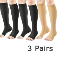 3双装露趾压缩袜，男女通用，最佳支撑防滑，旅行圣诞礼物，送给朋友、父母、上班、运动、健身房、跑步、徒步、骑行等场合的理想之选。