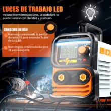 Soldadora Inverter 20-350A MMA+Tig Máquina Soldar MMA/Tig Soldadoras Inversor Para Soldar 2 En 1 Con Pantalla Lcd Soldadoras Inversoras - Negro - Ver 4