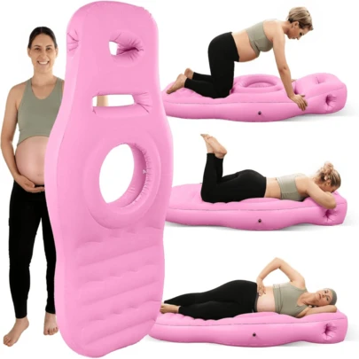 Full Body Pregnancy Pillow, Flocking Thickened Mattress, Full Body Maternity Airbed With Belly Hole, Best Prone...