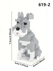 1776pcs Funny Cartoon Animal Building Blocks Set, Giraffe/Zebra/Deer/Antelope/Camel/Cow/Alpaca, Creative Educational DIY Model, Mini Assembly Blocks, Home Decor, Desk Ornament, Halloween/Christmas/Birthday Gift - Multicolor - View 32