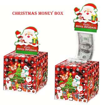 1/2pcs Santa Claus Surprise Money Box, Christmas Gift Snowman Holiday Gift Cash Holder Box, For Party Favors - Fun Surprise Cash Container For Friends, Girlfriend, Wife, Sister | Perfect Holiday Party Decor, Ideal For Christmas, Halloween, Valentine's Day, Birthday Surprise Party