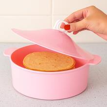 Tortillero de plástico con tapa, capacidad 1/2 kilo, tortillero para mesa, fiestas - Rosa - Ver 1