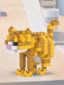 1776pcs Funny Cartoon Animal Building Blocks Set, Giraffe/Zebra/Deer/Antelope/Camel/Cow/Alpaca, Creative Educational DIY Model, Mini Assembly Blocks, Home Decor, Desk Ornament, Halloween/Christmas/Birthday Gift - Multicolor - View 11