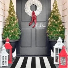 Door Mat Outdoor Cotton Handwoven Farmhouse Layered Door Mat Washable Striped Porch Rug Carpet Mat For Entrance Kitc... - 70 x 110 公分(長方形) - 查看 8