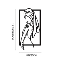 1 Máy Tính Hiện Đại Đường Sắt Nghệ Thuật Trang Trí Tường-Hình Bóng Thời Con Gái-Sử Dụng Trong Nhà/Ngoài Trời-Hoàn Hảo Để Cải Thiện Ngôi Nhà - màu đen - Xem 13