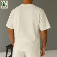 Plain Men's And Women's T-Shirt, 100% Cotton Fabric, Unisex Shirt, Workout, Gym, Outdoor Activities, Work, And Casual Wear - 米色 - 查看 2