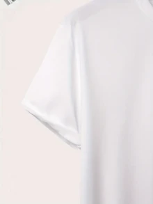 Camiseta de Cuello Redondo para Hombre Impresa de Aventura al Aire Libre, Combinación Perfecta de Paisaje Natural y Fogata, Adecuada para Entusiastas de Senderismo y Camping. - Blanco - Ver 5