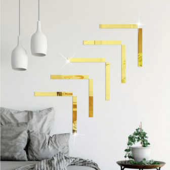 1롤 2cmx2.44m 자체 접착 미러 벽 스티커 방수 PVC 장식 라인, 거실 배경 벽 장식 라인