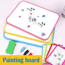 1/4pcs Kids Whiteboard For Teaching, Cartoon Double-Sided Erasable Drawing Board, Student Graffiti Wipe Board, Back To School Gift (Comes With Erasable Marker, Color Random) - Multicolor - View 1
