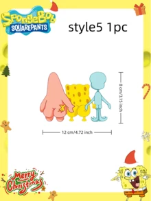 SpongeBob SquarePants 1张海绵宝宝抓屁股卡通车贴，可定制，创意十足，适用于电动自行车，刮擦式车窗装饰贴纸；海绵宝宝车贴，派大星捏屁股，趣味十足，适用于电动摩托车，汽车玻璃装饰 - 彩色 - 查看 9