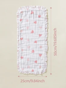 2条装Oeko-Tex认证柔软舒适心形花卉图案围兜/拍嗝巾，四季皆宜，新生儿及婴儿护理 - 彩色 - 查看 6