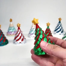 1piece 3D-Printed Christmas Tree Spiral Cone Stress Relief Gift – Dual-Colour Twisting Fun An Innovative Christmas Tree Design Offering A Unique Experience. Play With It Or Display It As A Decorative Piece – The Perfect Choice For Christmas Gifts, Birthday Presents, Valentine's Day Tokens, Or Festive Presents - Multicolor - View 5