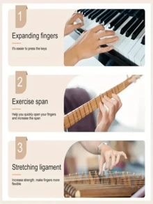 1pc Universal Finger Stretcher, Guitar Chord Opener, Finger Trainer For Piano, Great Musical Instrument Gift - Multicolor - View 9