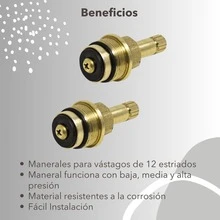 Cartucho De Vastago Arbol Para Llave de Regadera Paquete 2 Piezas - Dorado - Ver 6