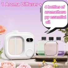 Smart Aroma Diffuser Set, Essential Oil Set, Fragrance Diffuser Set, Portable Aroma Diffuser With Mist Humidifier, Floral Essential Oils, Home Decor Fragrance - trắng - Xem 14