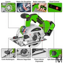 Sierra Circular Eléctrica Inalámbrica Para Madera Marmol Pvc - Negro - Ver 4