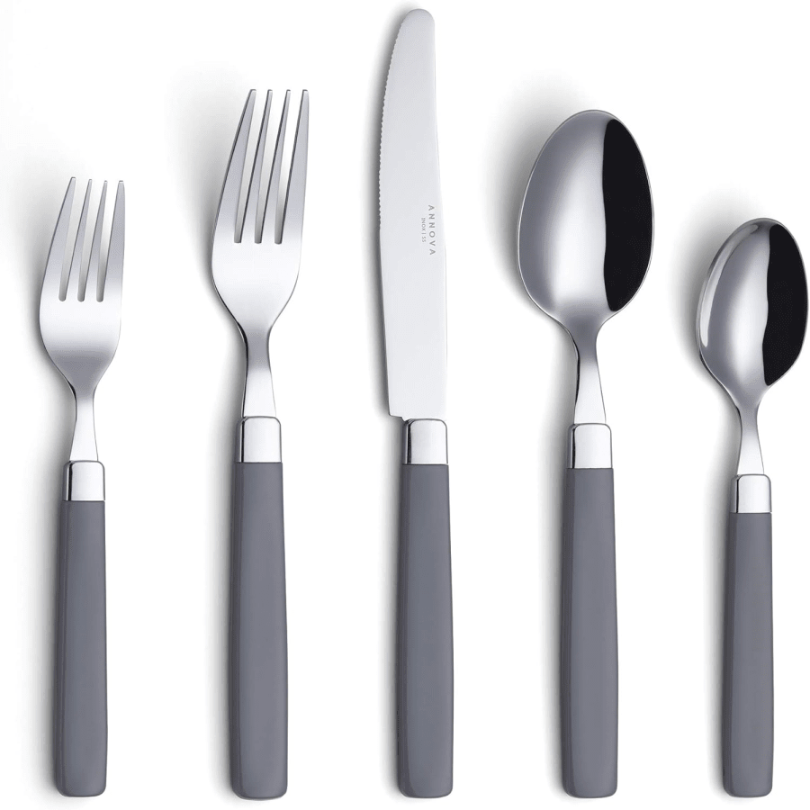 20 Pieces Stainless Steel Flatware/Cutlery Set  Color Handles  4 X Dinner Forks, 4 X Salad Forks, 4 X Dinner Kniv...