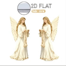2D Flat Set Of 2 Christmas Party Angel-Themed Decorations, Angel-Shaped Outdoor Holiday Plastic Decorations For Garden Stakes, Outdoor Merry Christmas Yard Decorations, Holiday Yard Decorations, Christmas Lawn Decorations - Multicolor - View 6