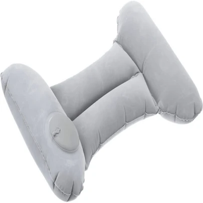 Travel Pillow, Ultralight Lumbar Support Air Cushion For Airplane, Train, Office, Hiking, Beach �C Gray
