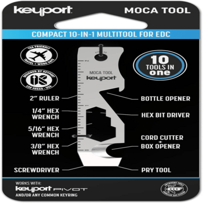 MOCA 10In1 Key Tool  Keychain MultiTool (Bottle Opener  Screwdriver  Cord Cutter  Box Opener  Scoring Tool...