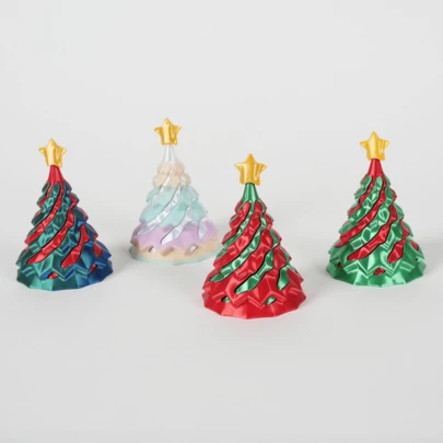 1piece 3D-Printed Christmas Tree Spiral Cone Stress Relief Gift – Dual-Colour Twisting Fun An Innovative Christmas Tree Design Offering A Unique Experience. Play With It Or Display It As A Decorative Piece – The Perfect Choice For Christmas Gifts, Birthday Presents, Valentine's Day Tokens, Or Festive Presents