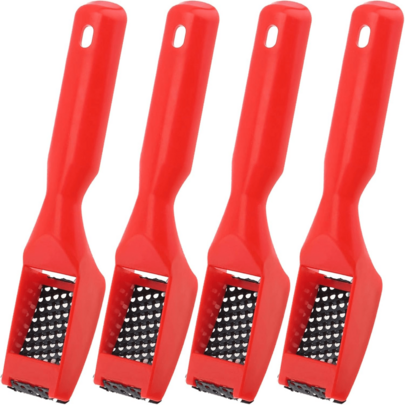 4pcs Surform Shaver Handy Filing Razor Tools SecondCut Tooth Mill File Hand Plane Mini File, Red