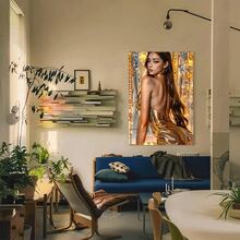 Framed Sensual Elegance Wall Art Set, Canvas Print Of Woman's Figure In Glamorous Dress, Abstract Bedroom & Living Room Decor, Romantic Allure Theme, Includes Hanging Hardware – Ideal For Gifting & Home Embellishment - Framed(框架) - 查看 4