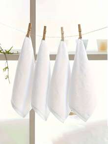 1-50条装白色简约面巾，酒店专用无绒毛巾，柔软吸水面巾，浴室用品 - 彩色 - 查看 2