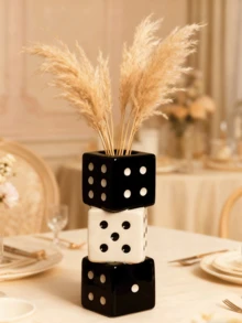 Bình gốm hình xúc xắc thủ công - Bình gốm hình xúc xắc độc đáo để trang trí hoa khô, hoa hồng, cỏ lau - Thiết kế tinh tế, bình gốm hình xúc xắc thủ công - Mang đến vẻ đẹp tuyệt vời cho bất kỳ không gian hiện đại nào - Món quà hoàn hảo, đồ trang trí nhà cửa, trang trí phòng, bình hoa, bình thủy tinh. - Nhiều màu - Xem 14