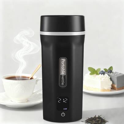 OCTAVO Portable Mini Electric Kettle, 6 Temperature Settings, 304 Stainless Steel, With Auto Shut-Off And Dry Boil Protection, Suitable For Tea, Coffee And Other Beverages