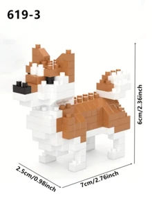 1776pcs Funny Cartoon Animal Building Blocks Set, Giraffe/Zebra/Deer/Antelope/Camel/Cow/Alpaca, Creative Educational DIY Model, Mini Assembly Blocks, Home Decor, Desk Ornament, Halloween/Christmas/Birthday Gift - Multicolor - View 15