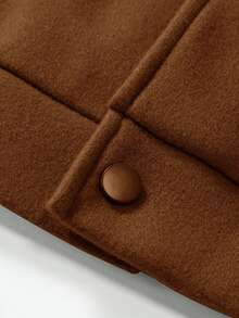 Chaqueta casual de manga larga con solapa de mezcla de lana para hombres, color marrón, adecuada para otoño/invierno, viajes diarios, calle, exterior - Marrón - Ver 7