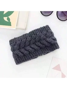 1 Băng đô đan len cho nữ, Băng đô giữ ấm tai co giãn màu trơn có nơ cổ điển, Dành cho nữ sử dụng hàng ngày, Băng đô cài tóc mùa thu/đông Phụ kiện tóc mùa đông Băng đô quấn đầu thời trang - Nhiều màu - Xem 3